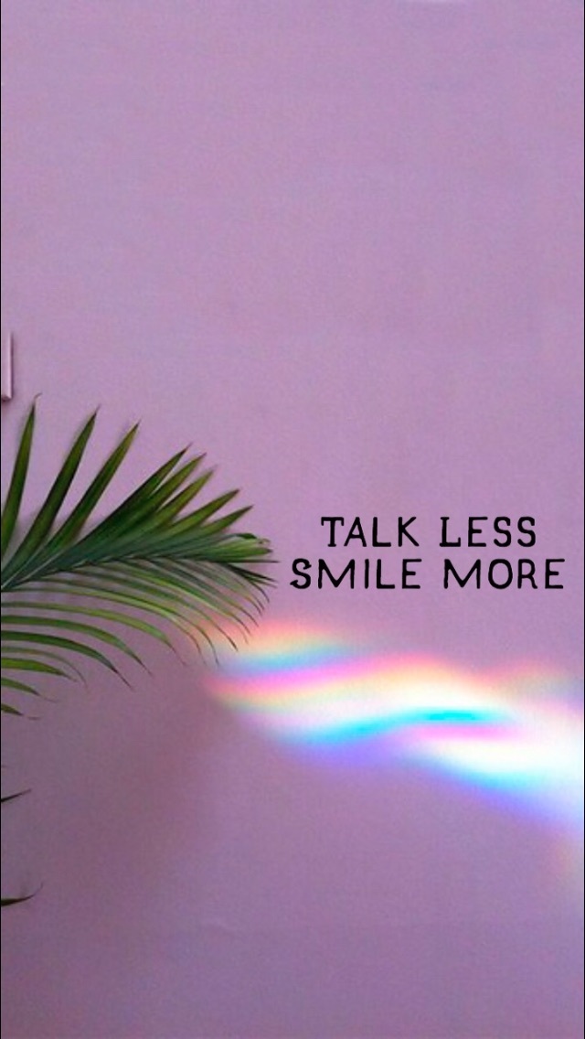 Smile, Wallpaper, And Rainbow Image - Talk Smile Less More Обои - HD Wallpaper 