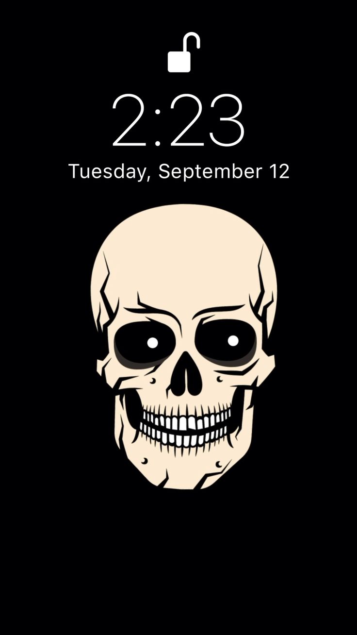 Skull Clipart Black Background - HD Wallpaper 