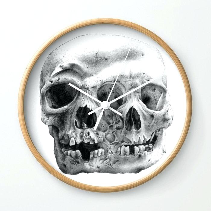 Skull Clock Skull Rose Clock Drawing Skull Clock Live - Drawing Skull - HD Wallpaper 