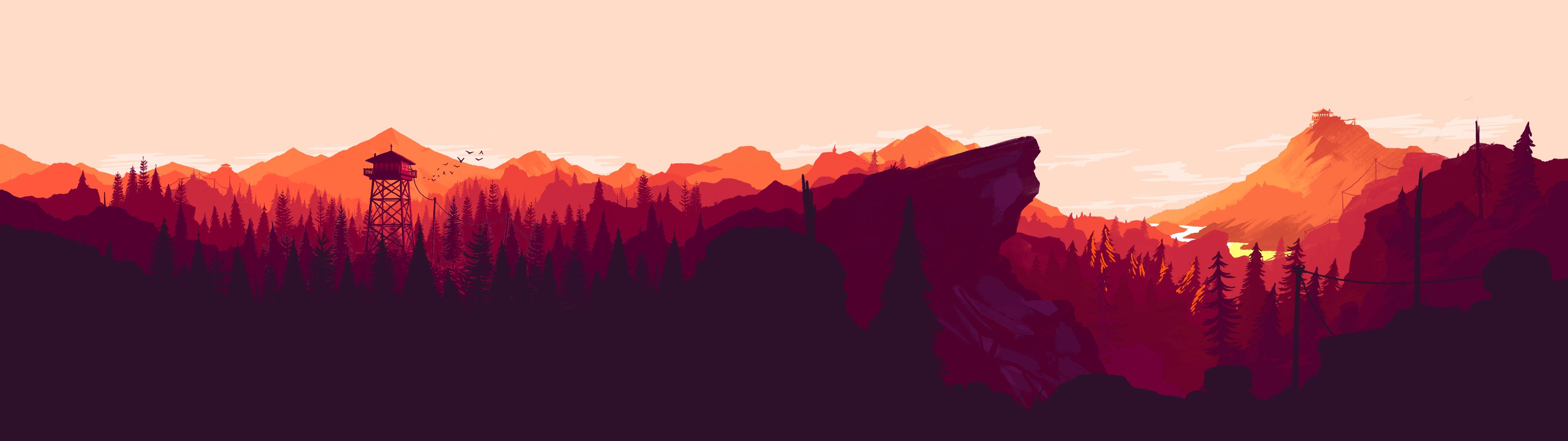 Firewatch Wallpaper Dual Monitor - 3840x1080 Wallpaper Firewatch Wallpaper Dual Monitor - 3840x1080 Wallpaper