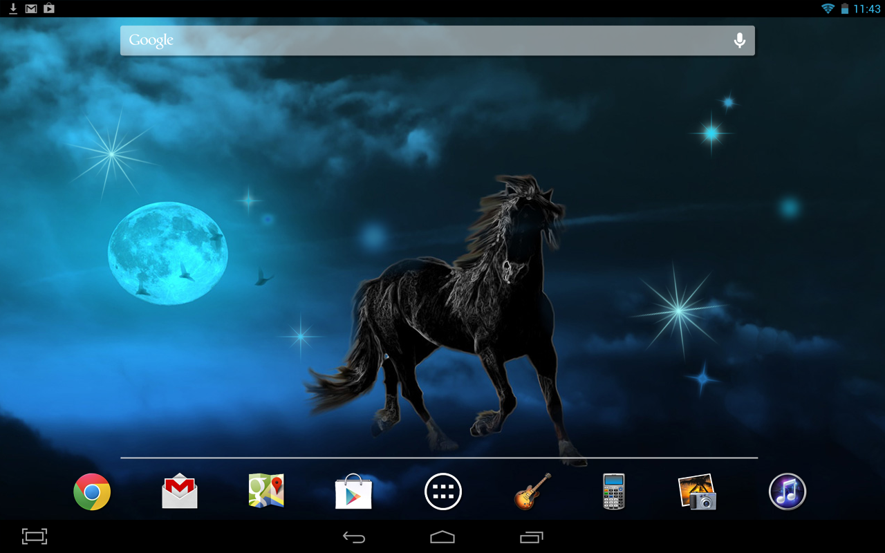Horse At Night Moon - HD Wallpaper 