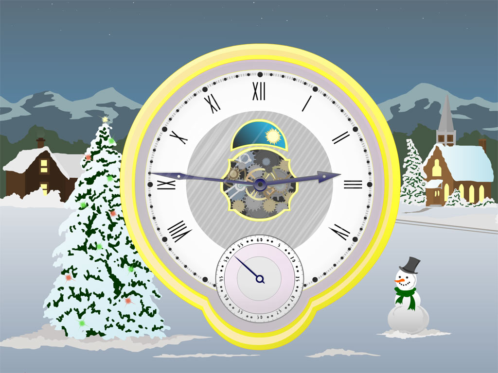 Christmas Clock - HD Wallpaper 