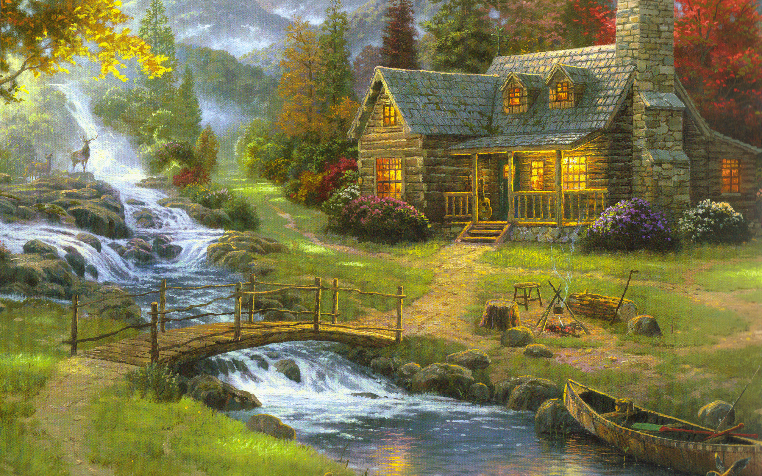 Hd Images Of Nature Paintings - HD Wallpaper 