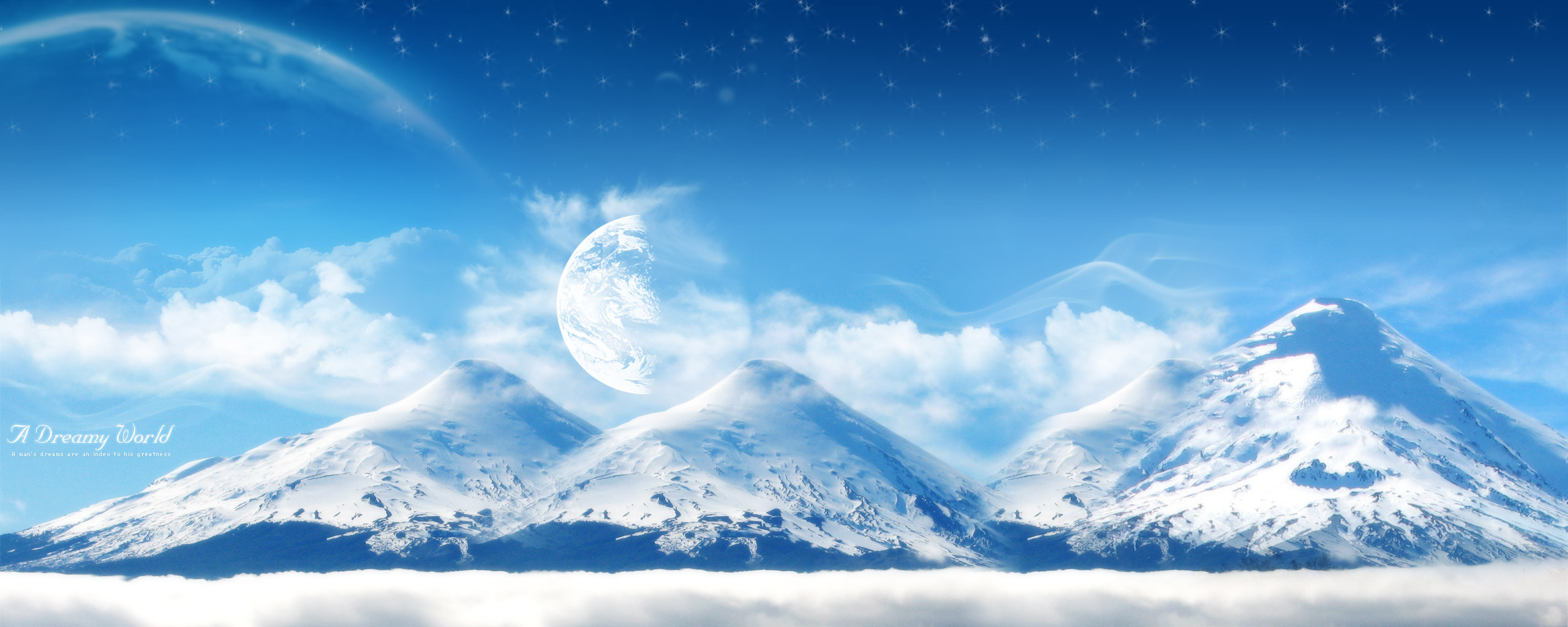 Dreamy Digital Landscape Wallpapers - Dual Screen Wallpaper Snow - HD Wallpaper 