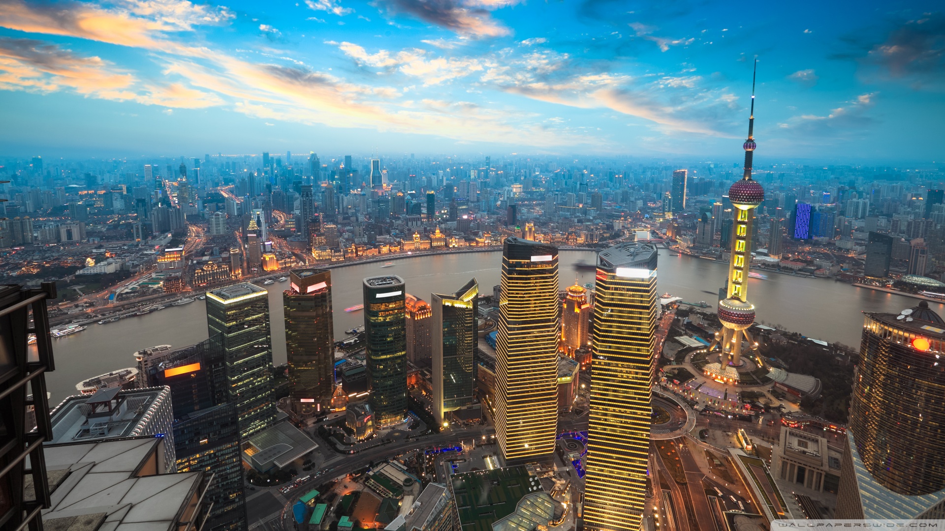 Wallpaper For Double Screen Desktops - Shanghai Wallpaper 4k - HD Wallpaper 