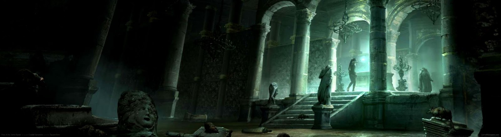 Dual Screen Game Wallpapers - Egypt Tomb Concept Art - HD Wallpaper 