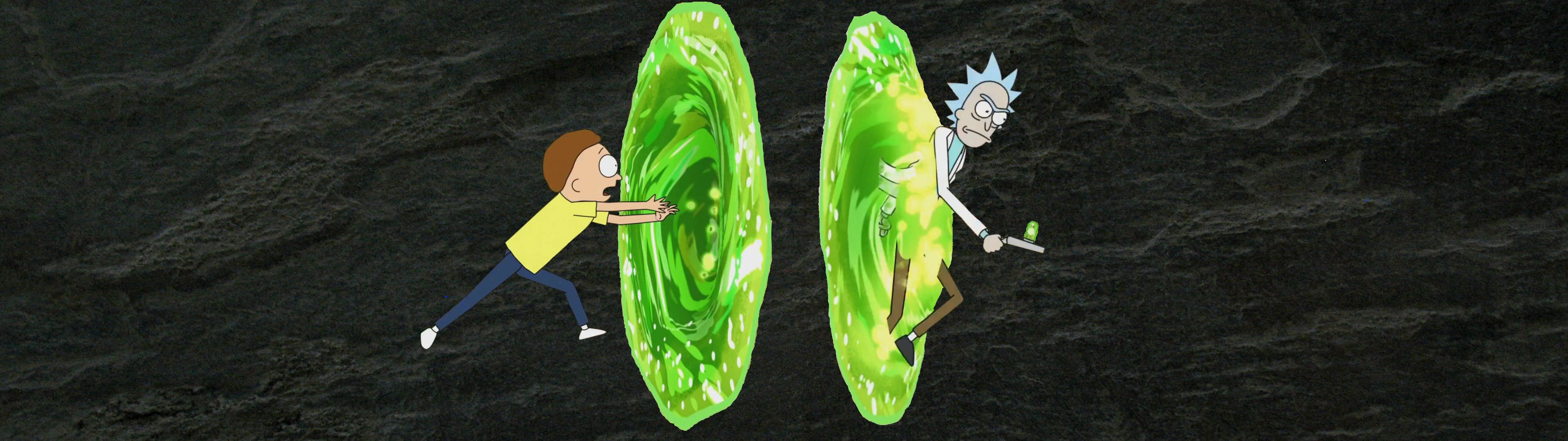 Dual Monitor Wallpaper Rick And Morty - HD Wallpaper 