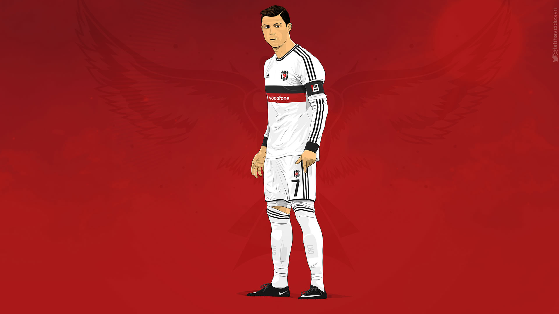 Cristiano Ronaldo Besiktas 2015 Kit Wallpaper - Cristiano Ronaldo Beşiktaş Forması - HD Wallpaper 