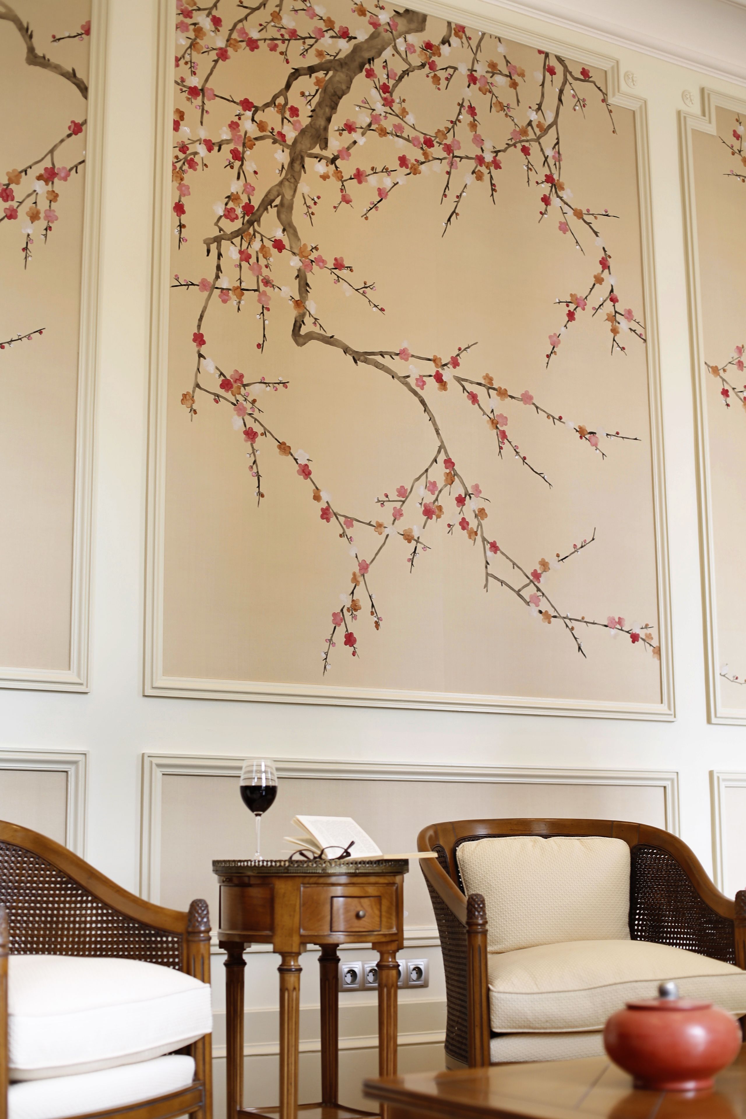 Cherry Blossom Wallpaper De Gournay - HD Wallpaper 