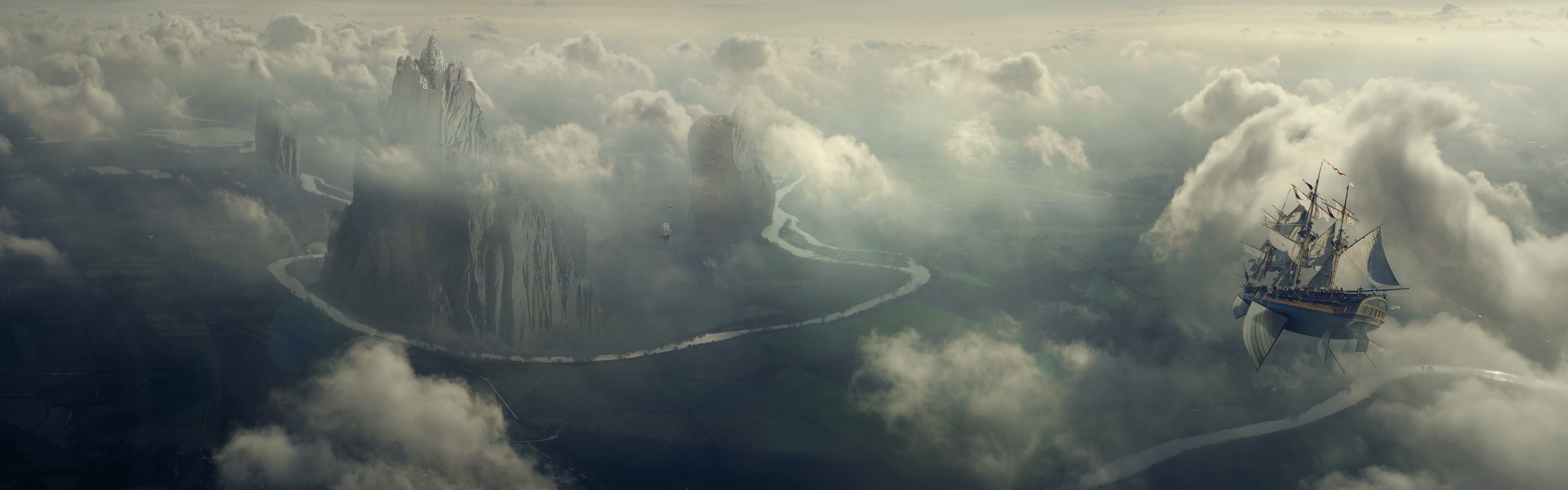 Dual Screen Wallpaper Fantasy - HD Wallpaper 