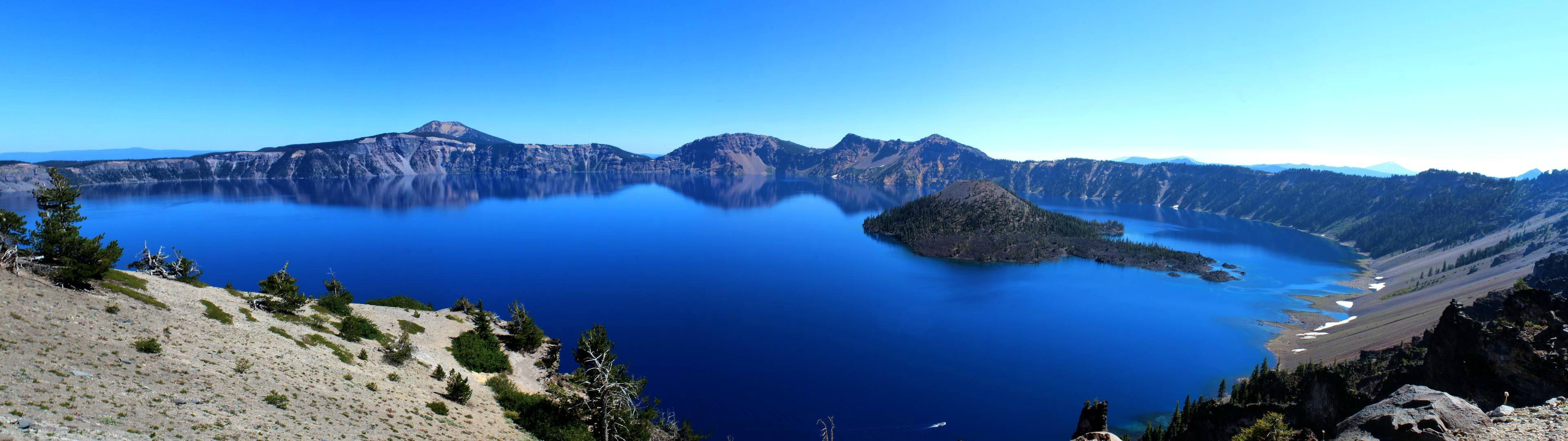 Nature At Love Dual Screen Wallpaper Hd - Crater Lake - HD Wallpaper 