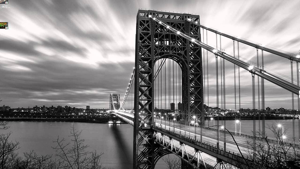 Changing The Lock Screen / Log In Screen Background - Black And White Bridge - HD Wallpaper 
