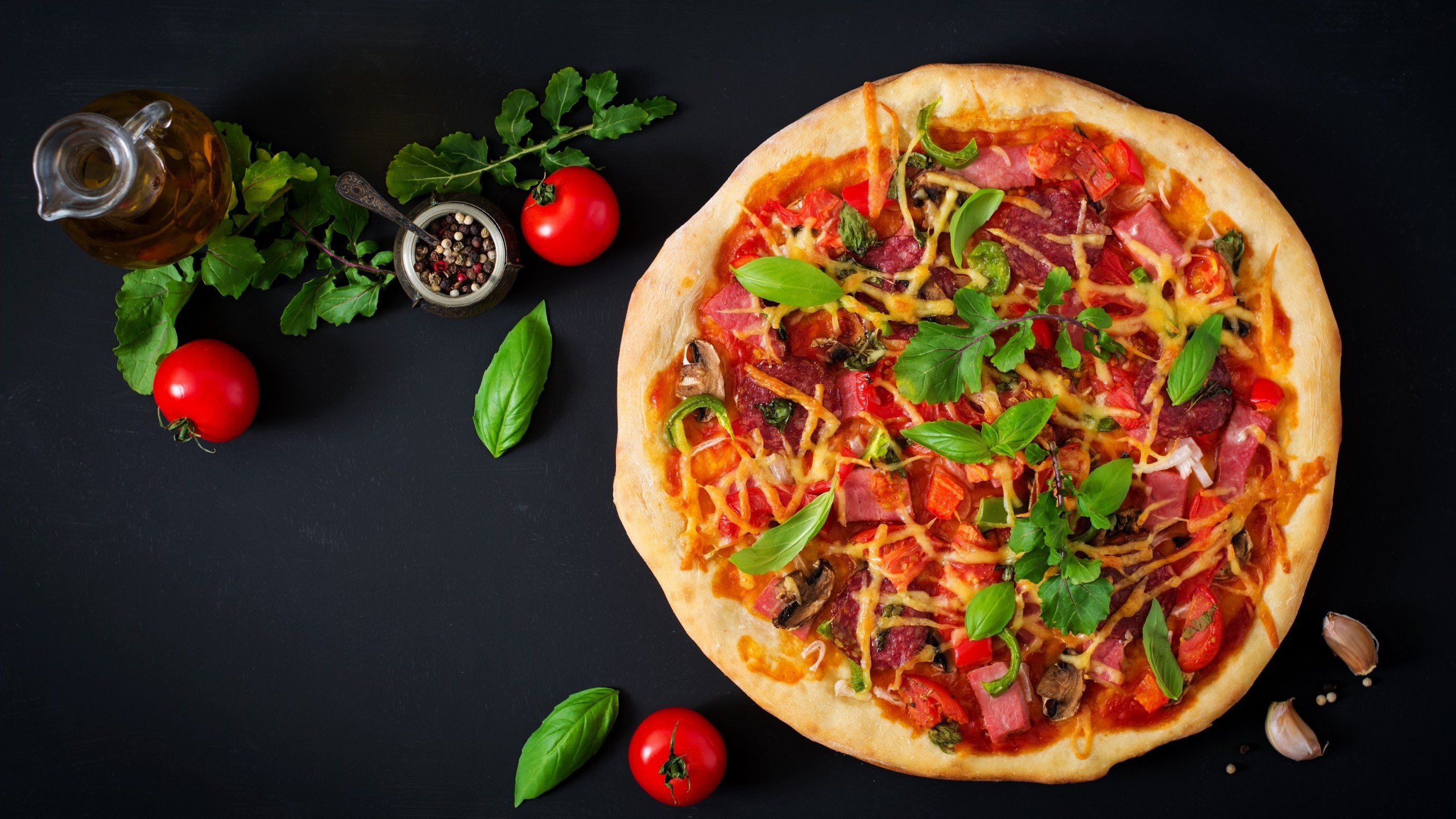 Pizza, Fast Food, Vegetables - Pizza Fast Food - HD Wallpaper 