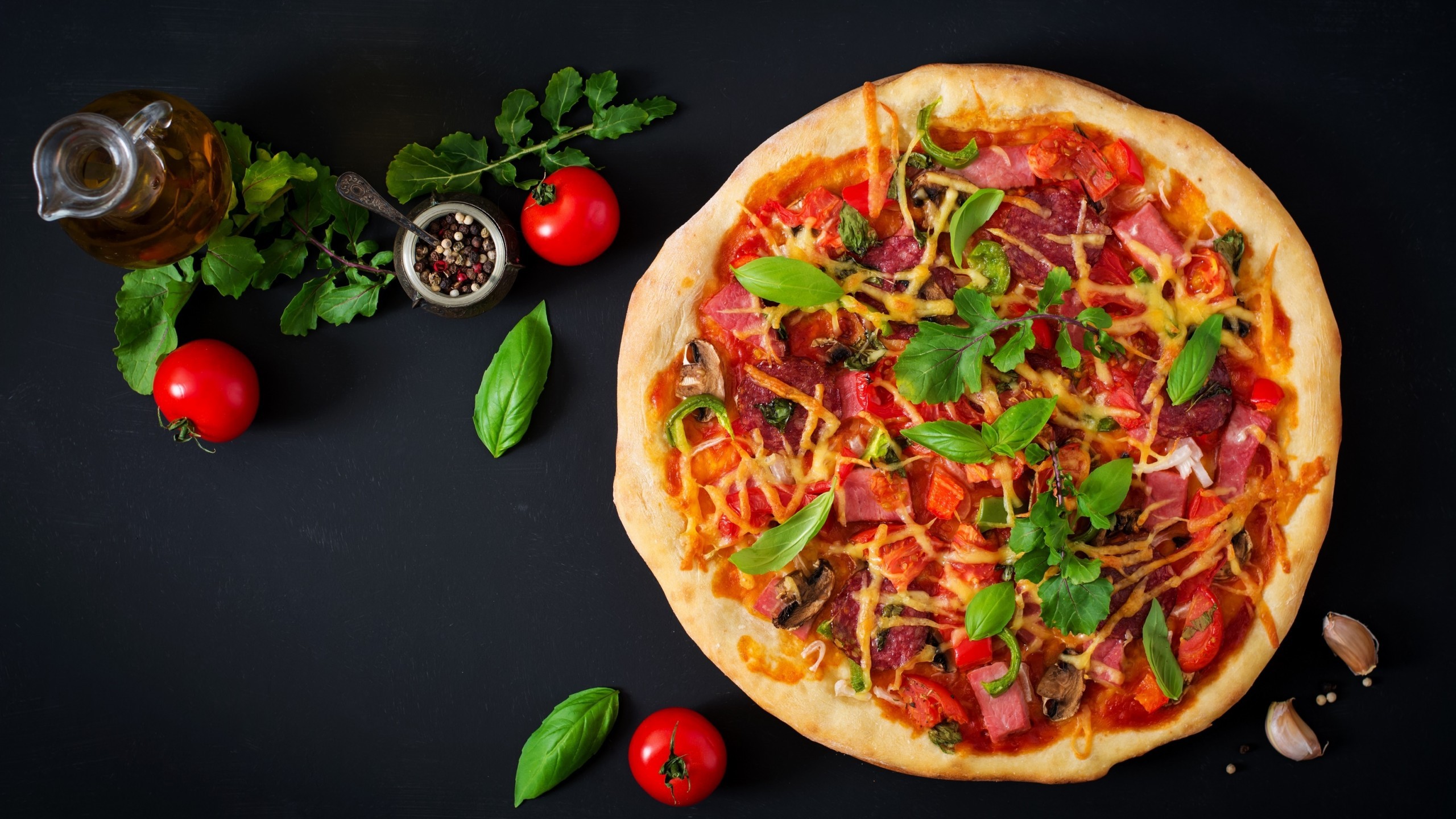 Pizza, Fast Food, Vegetables Pizza Fast Food 2560x1440 Wallpaper teahub.io