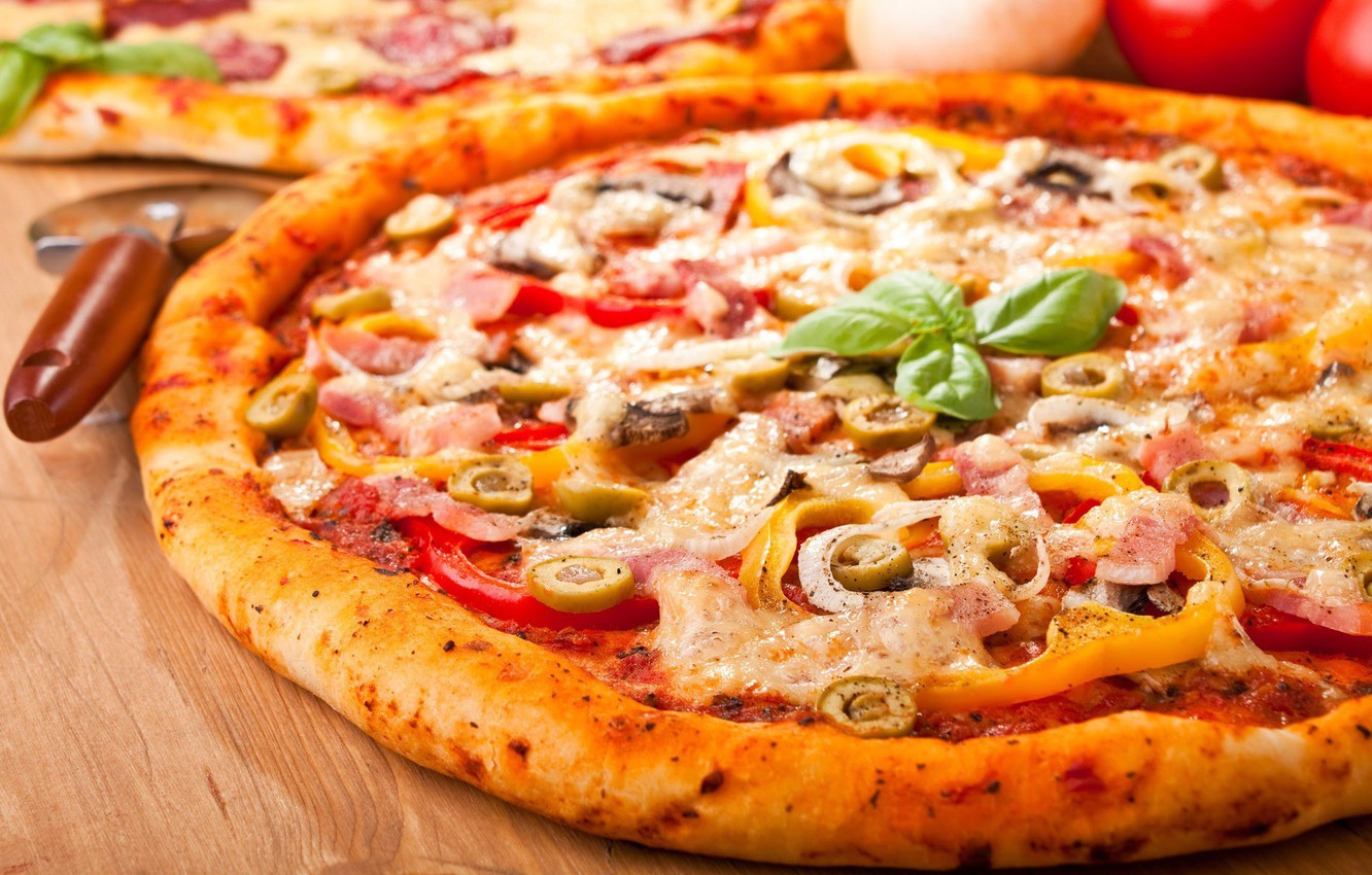 Photo Wallpaper Food, Yummy, Pizza, Wallpapers, Pizza - Pizza Wallpapers Hd - HD Wallpaper 