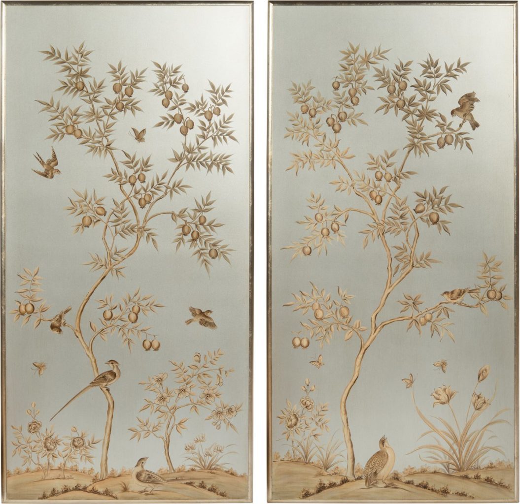 Hand Painted Chinoiserie Panels - HD Wallpaper 