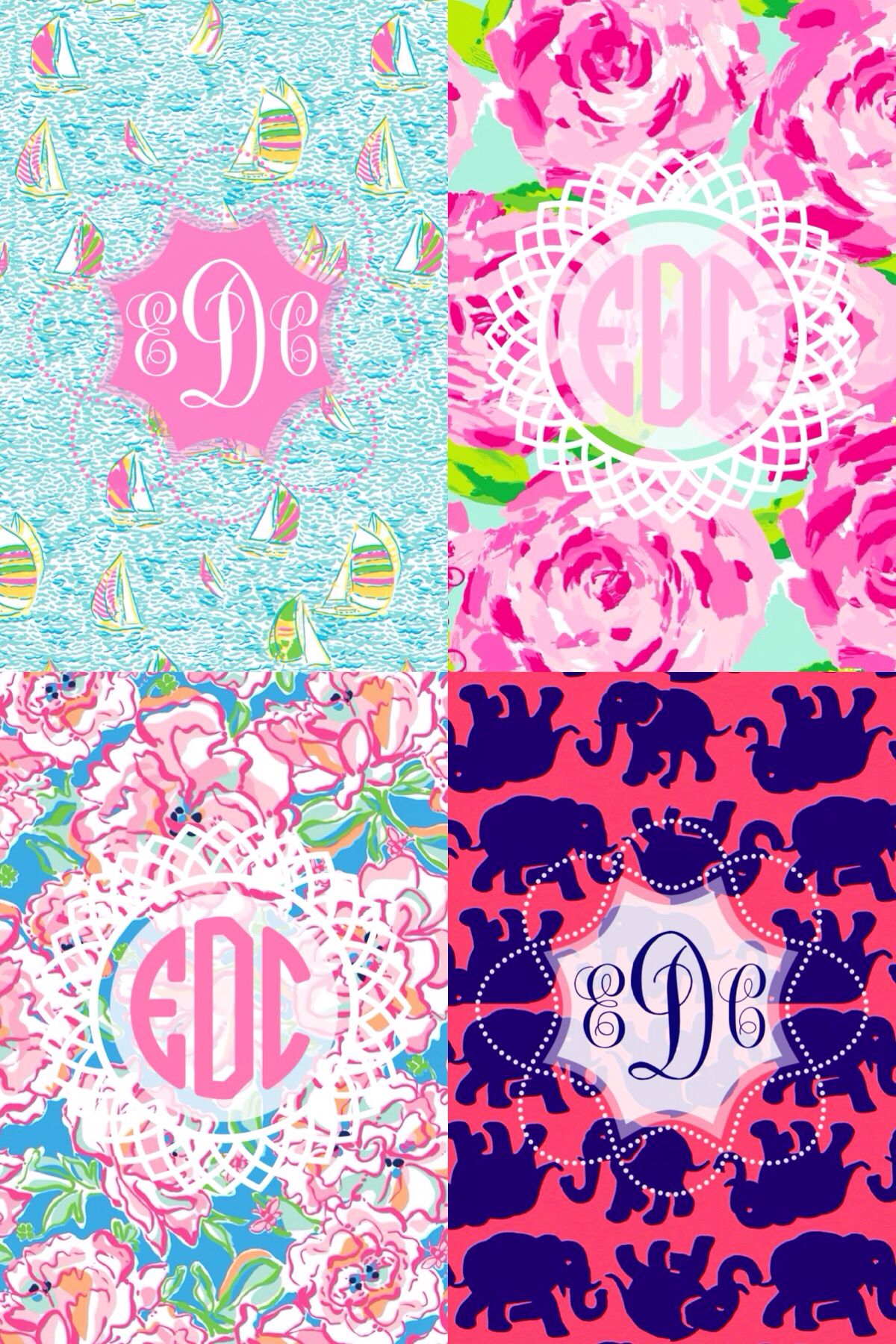 Lilly Pulitzer Wallpaper Monogram - HD Wallpaper 