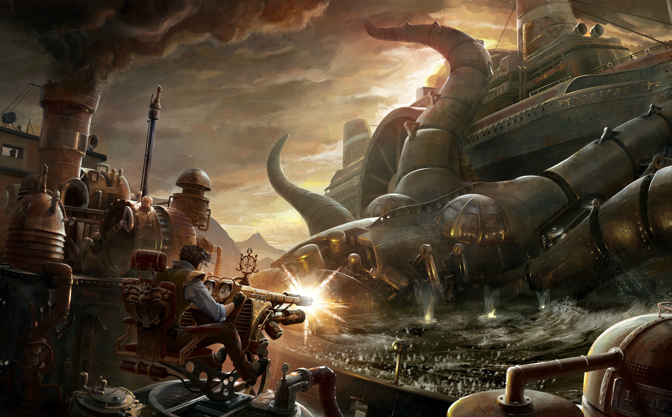 Steampunk Sci Fi Background - HD Wallpaper 