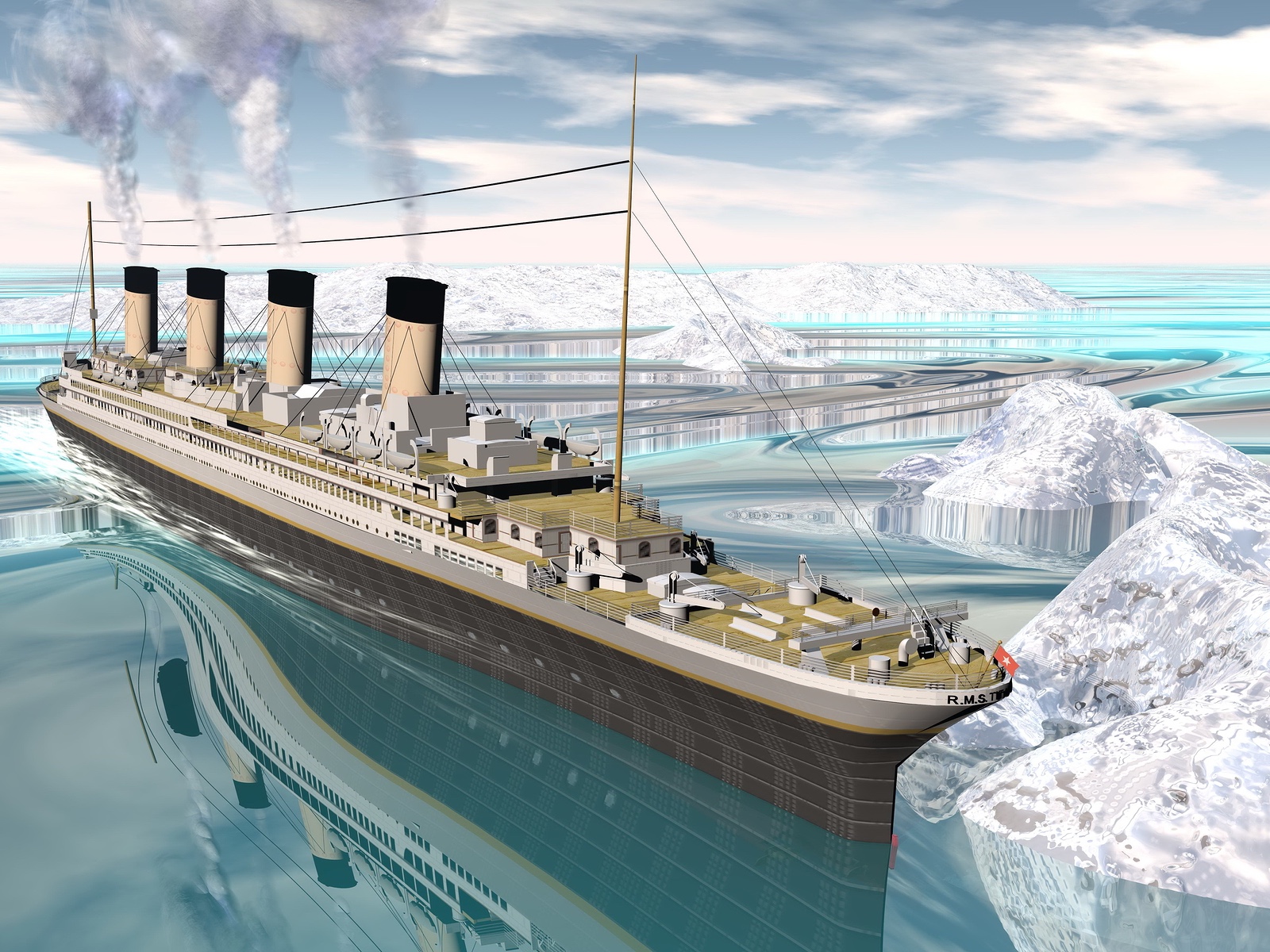 Titanic Ship And Iceberg - HD Wallpaper 