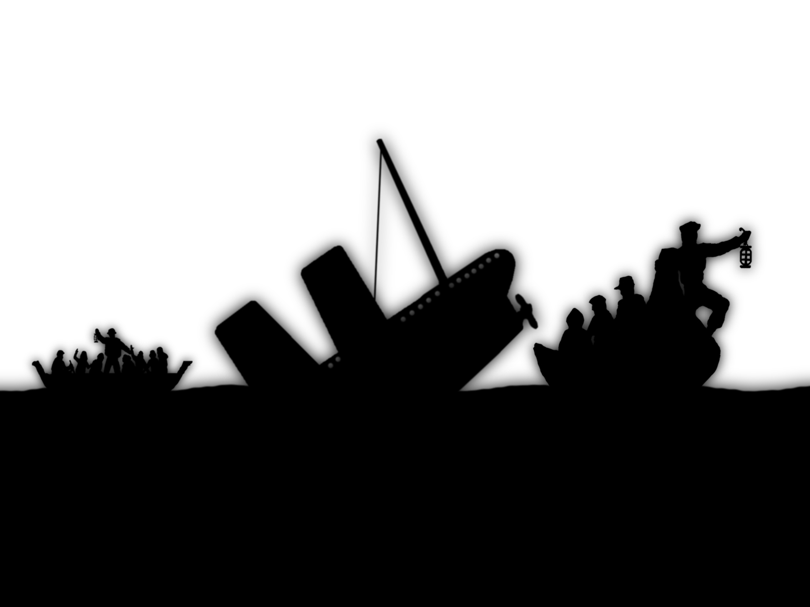 Titanic Ship Silhouette Black - HD Wallpaper 