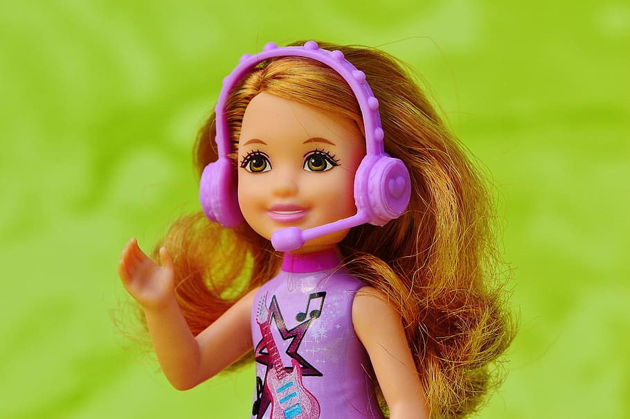 Child, Music, Barbie, Sing, Headphones, Microphone, - Barbie Child - HD Wallpaper 