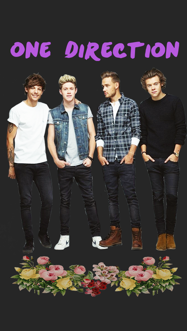 1d, Background, Floral - Iphone Wallpaper One Direction - HD Wallpaper 