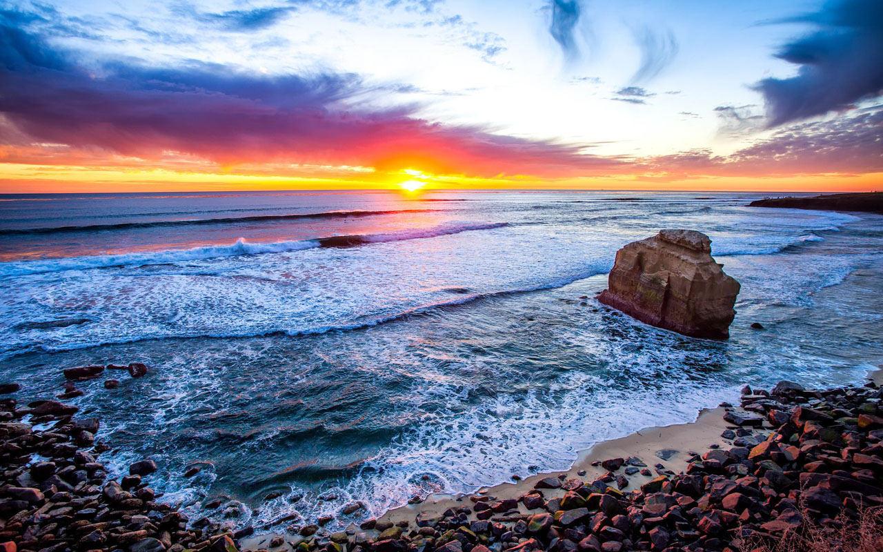 Ocean Sunset Wallpapers Download - HD Wallpaper 