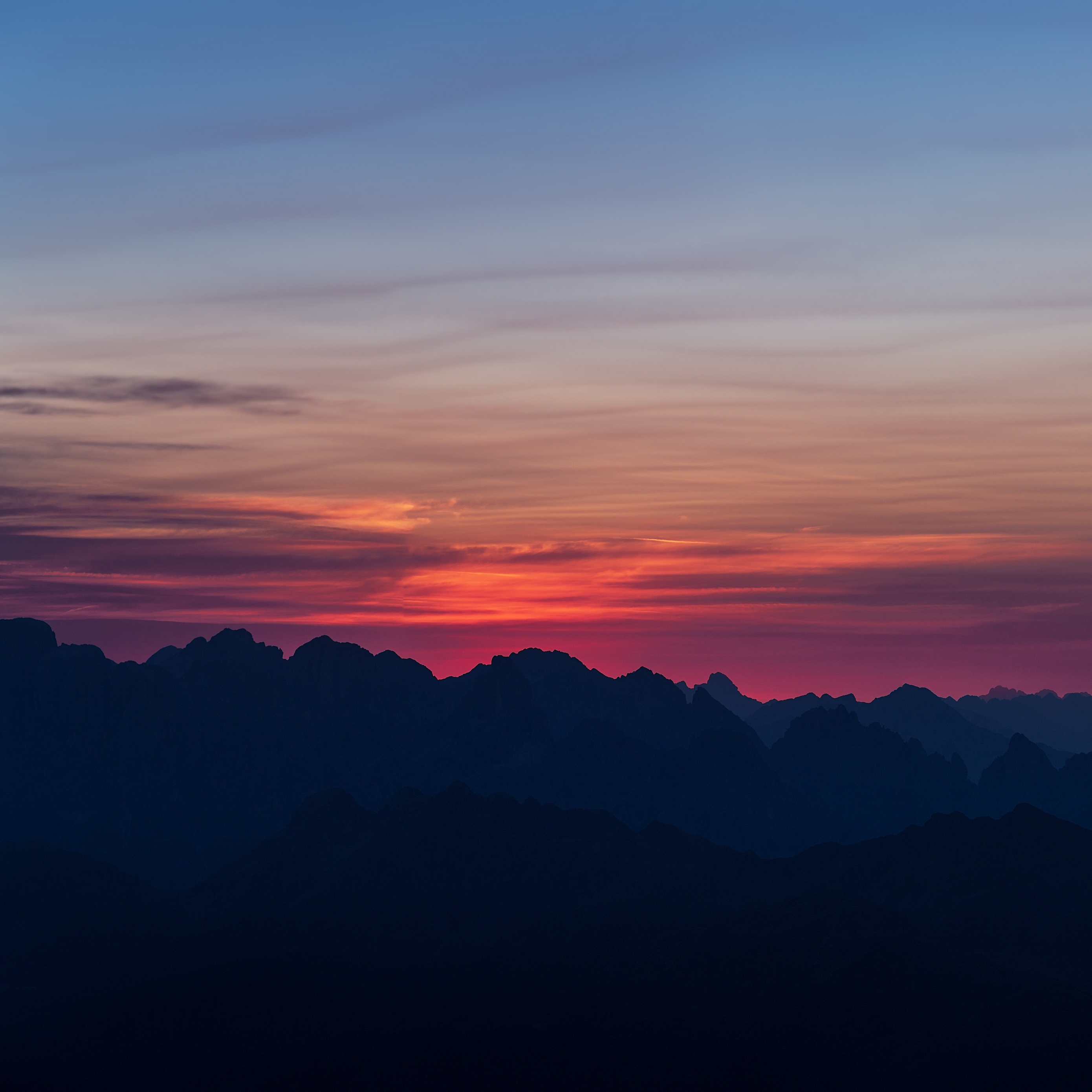 Wallpaper Mountains, Sunset, Sky, Horizon - Mountain Sunset Wallpaper Ipad  - 2780x2780 Wallpaper 