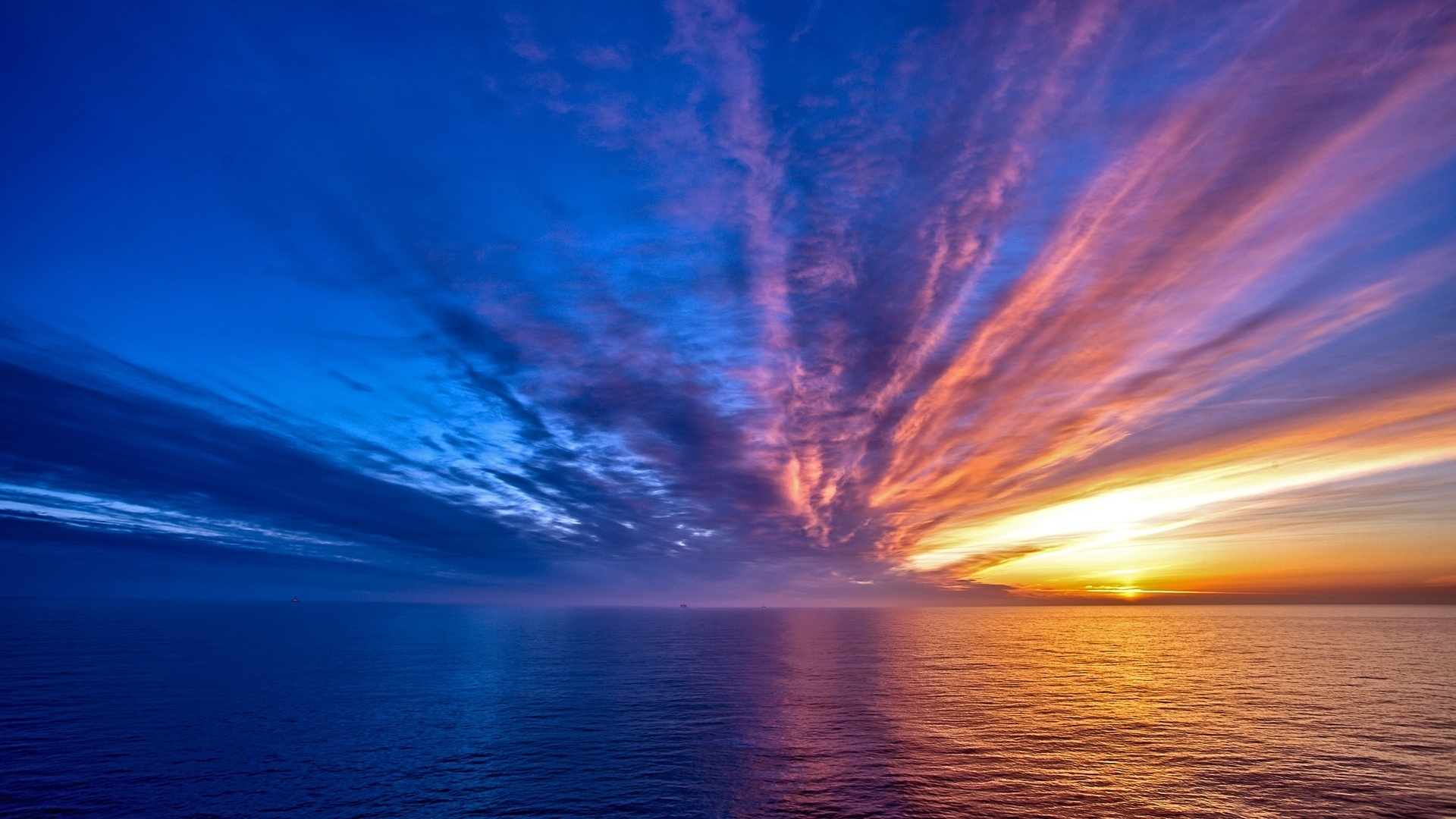 Wallpaper Sea Sunset Sky - Mar Y Cielo Atardecer - HD Wallpaper 