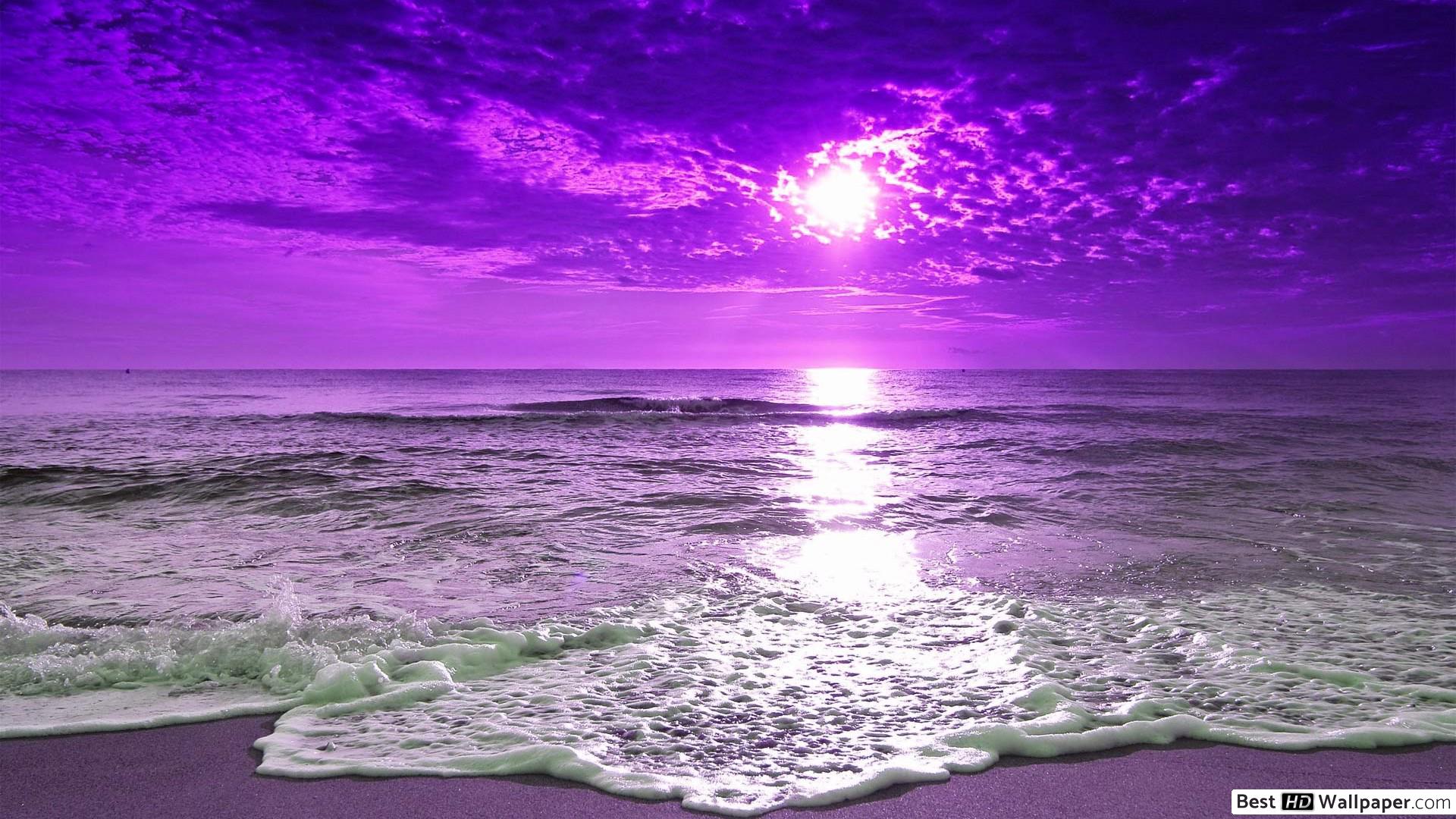 Purple Beach Desktop Background - HD Wallpaper 
