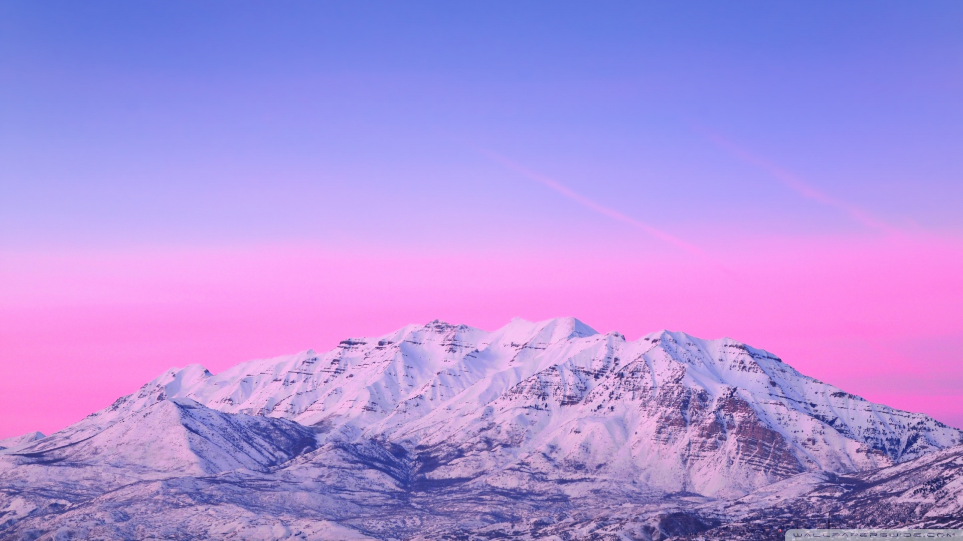 Mount Timpanogos Pink Sunset Wallpaper - Pastel Sunset Desktop Background - HD Wallpaper 