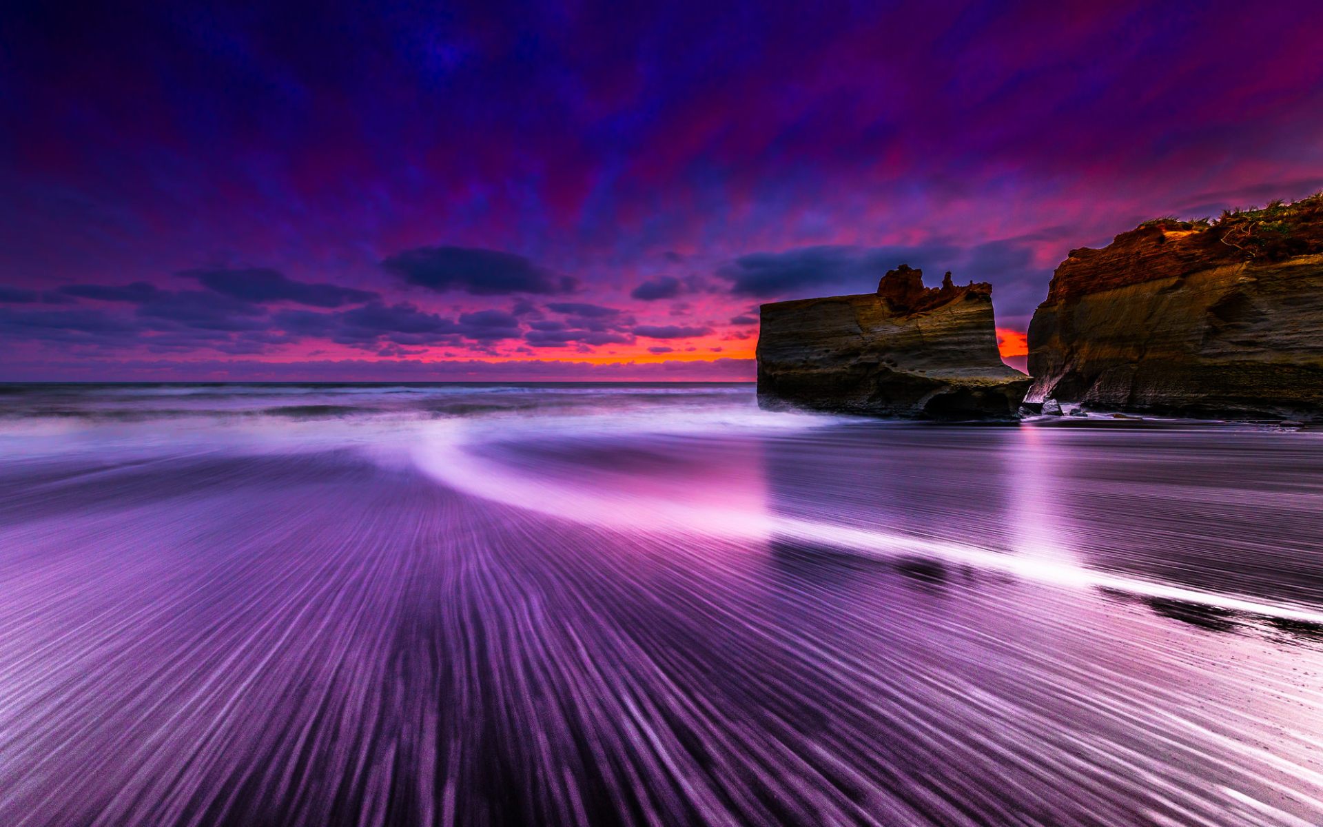 Purple Beach Natural - HD Wallpaper 