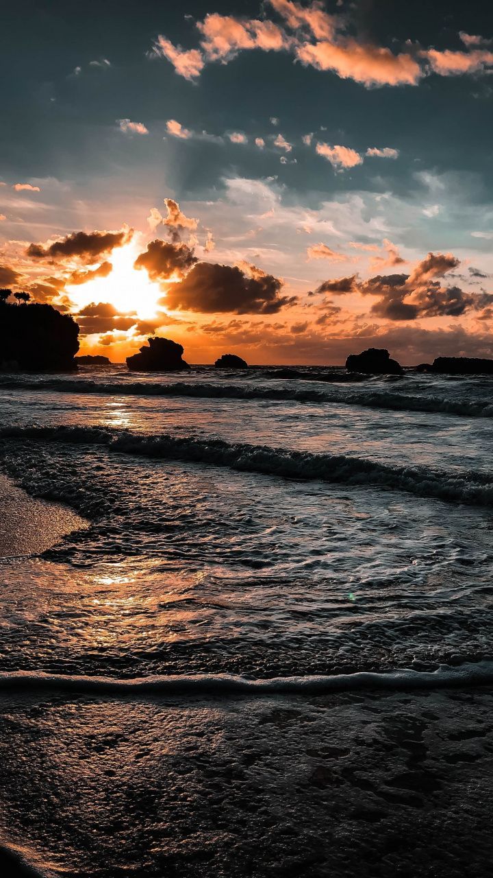 Beach Sunset Aesthetic - HD Wallpaper 