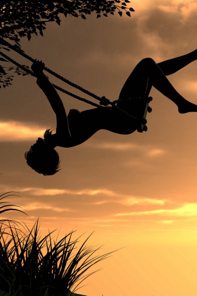 Girl On A Tree Swing - HD Wallpaper 