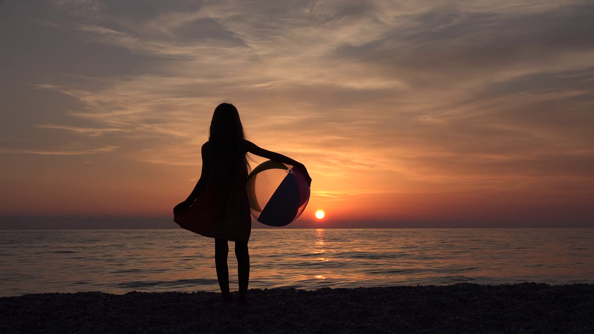 Beach Sunset Girl - HD Wallpaper 