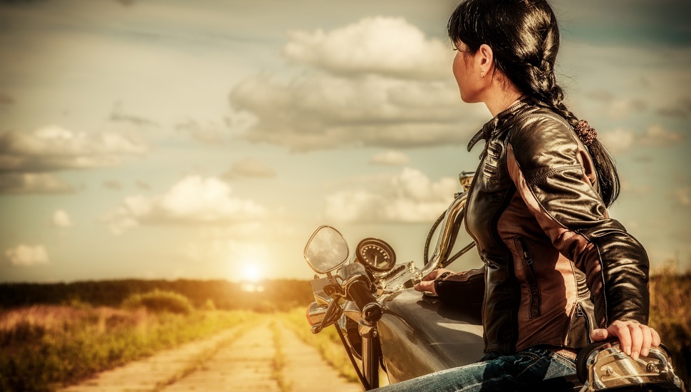 Road, Motorcycle, Girl, Sunset Desktop Background - Robert Burian So In Love Letra - HD Wallpaper 