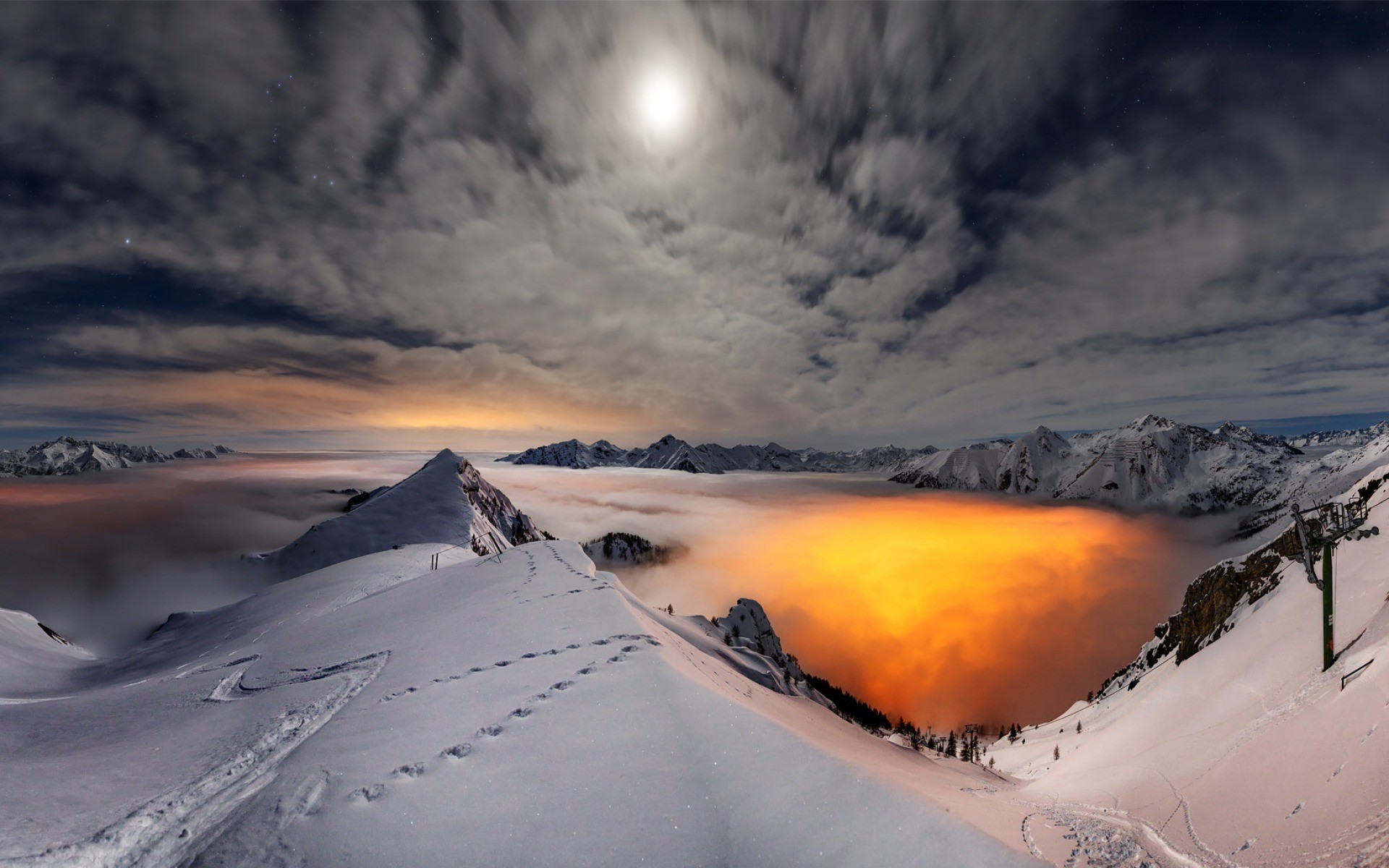 Ice Mountain Nature Sunset Sky Photo Landscape Ice Mountains Hd Backgrounds 1920x1200 Wallpaper Teahub Io