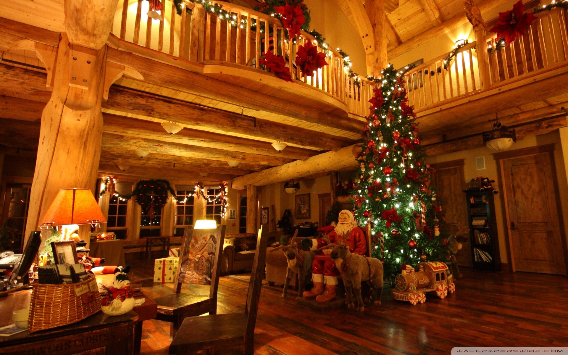 1920x1200, Wide - Christmas Lodge Background - 1920x1200 Wallpaper