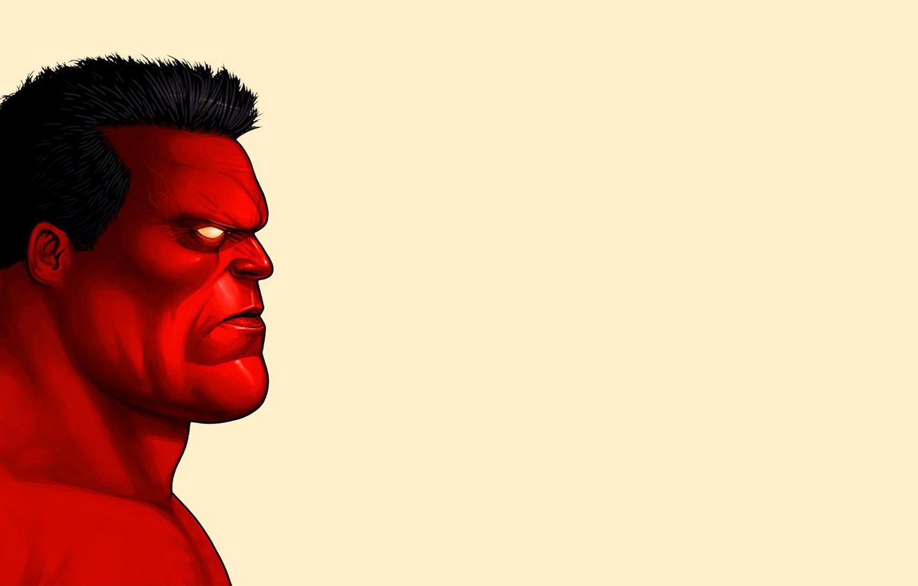 Photo Wallpaper Face, Red Hulk, Red Hulk - Cartoon - HD Wallpaper 