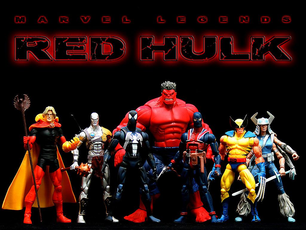 Marvel Legends Red Hulk Series - Black Spiderman And Red Hulk - HD Wallpaper 
