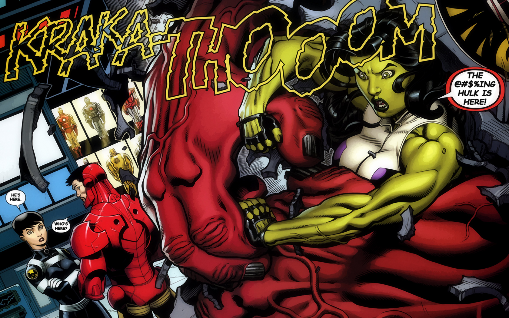 Red Hulk Vs Lady Liberators - HD Wallpaper 