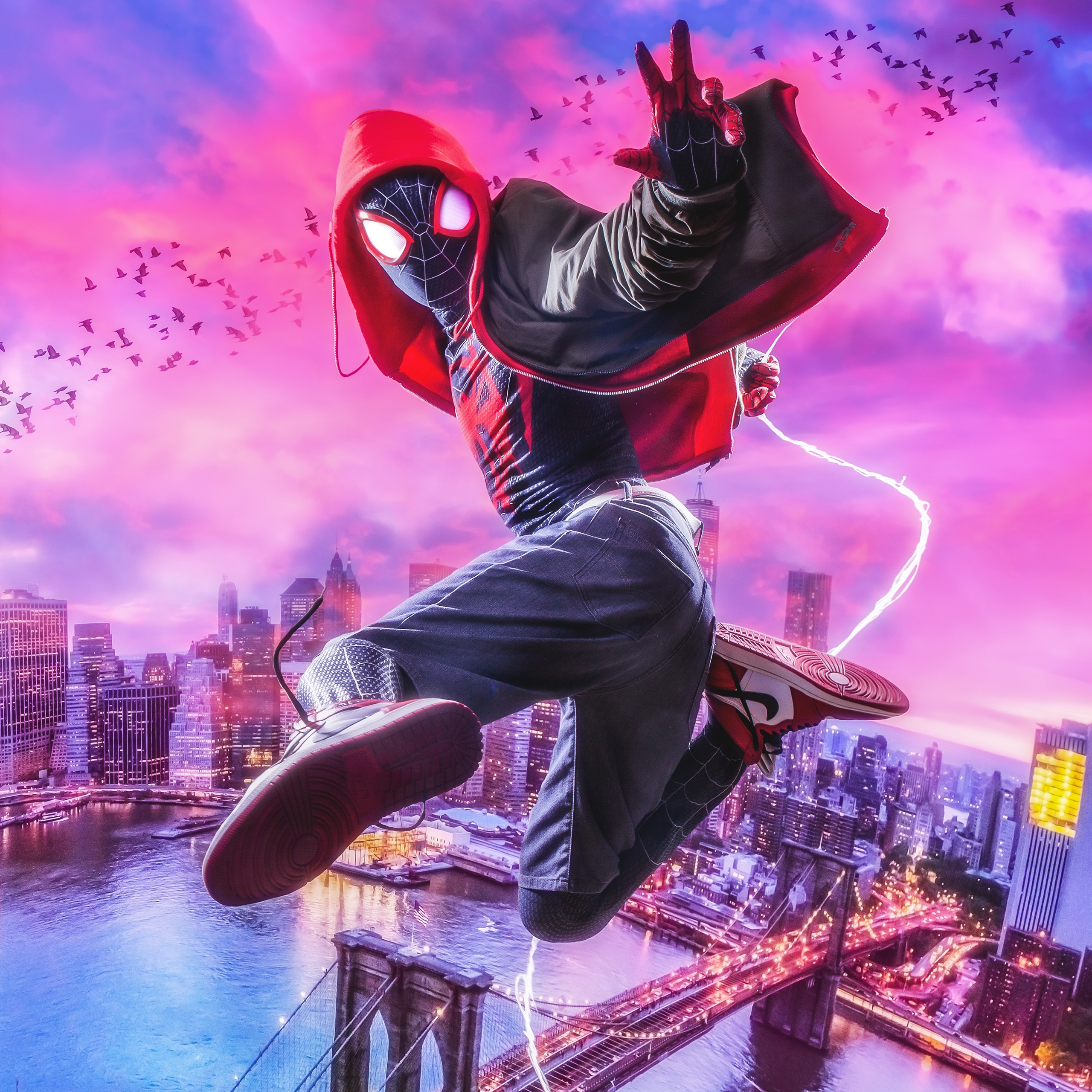 Spiderman Into The Spider Verse 3d - 2560x2560 Wallpaper 