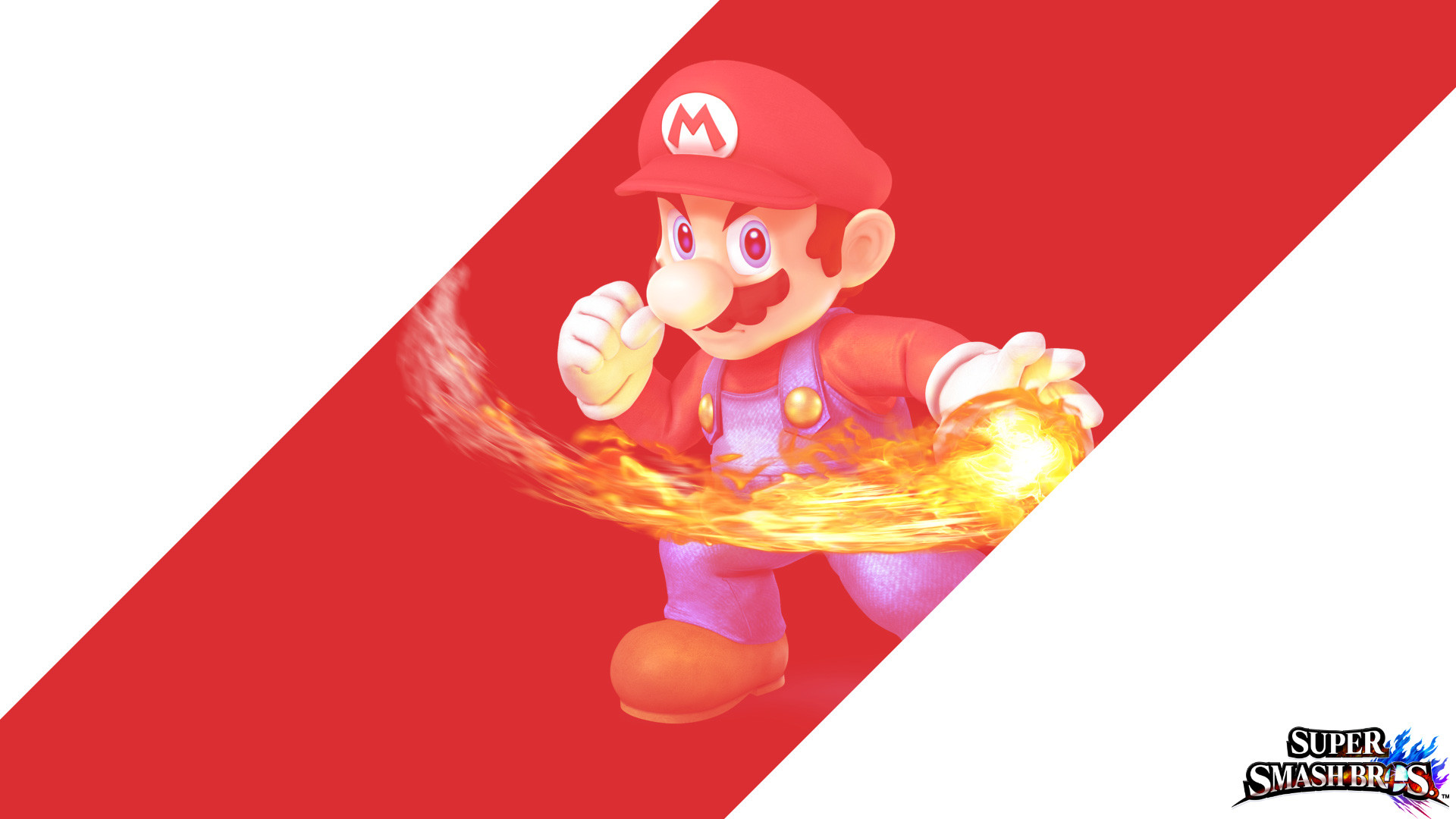 Super Smash Bros Mario Fire - HD Wallpaper 