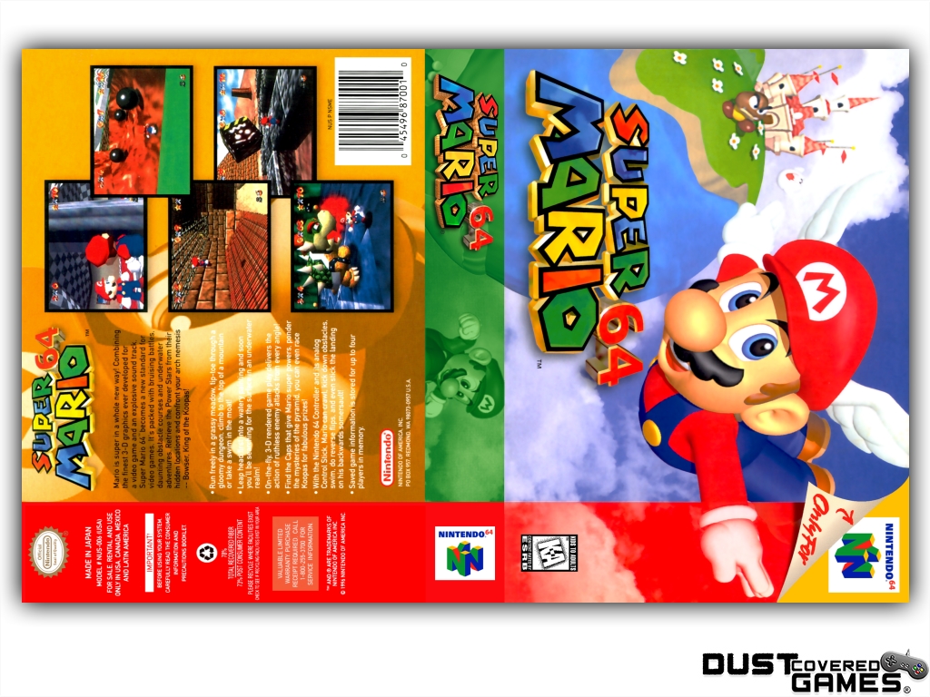 Super Mario 64 N64 Nintendo 64 Game Case Box Cover - Nintendo 64 Game Box - HD Wallpaper 