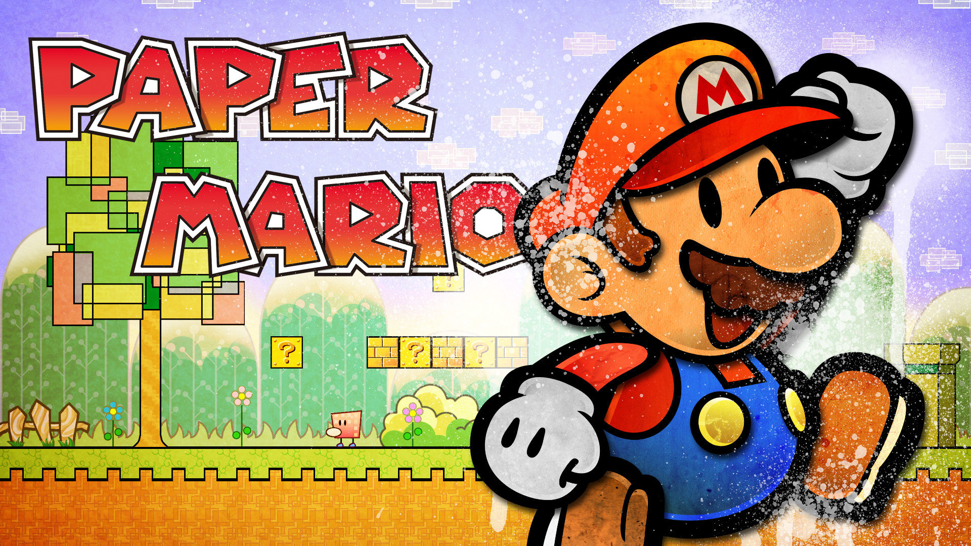 Download Full Hd 1080p Super Paper Mario Computer Wallpaper - Paper Mario Wallpaper Hd - HD Wallpaper 