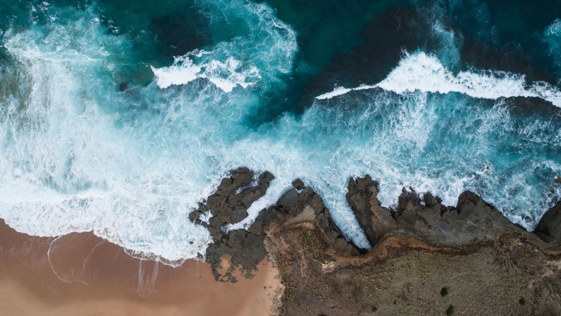 Beach, Coast, Sea Waves, Sea, Aerial View, Wallpaper - Sea - HD Wallpaper 