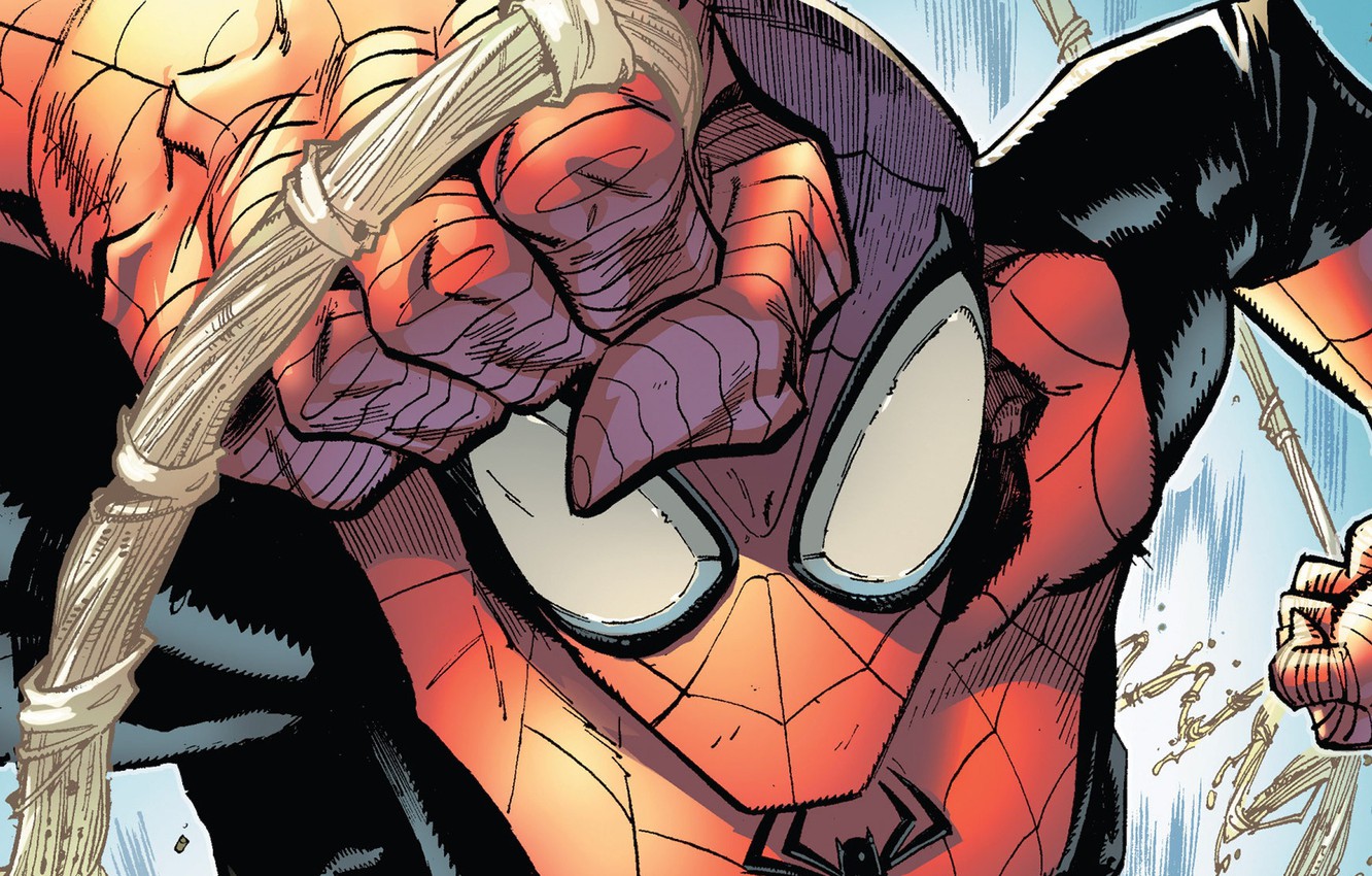 Photo Wallpaper Web, Costume, Hero, Mask, Comic, Superhero, - Superior Spider Man First Version - HD Wallpaper 