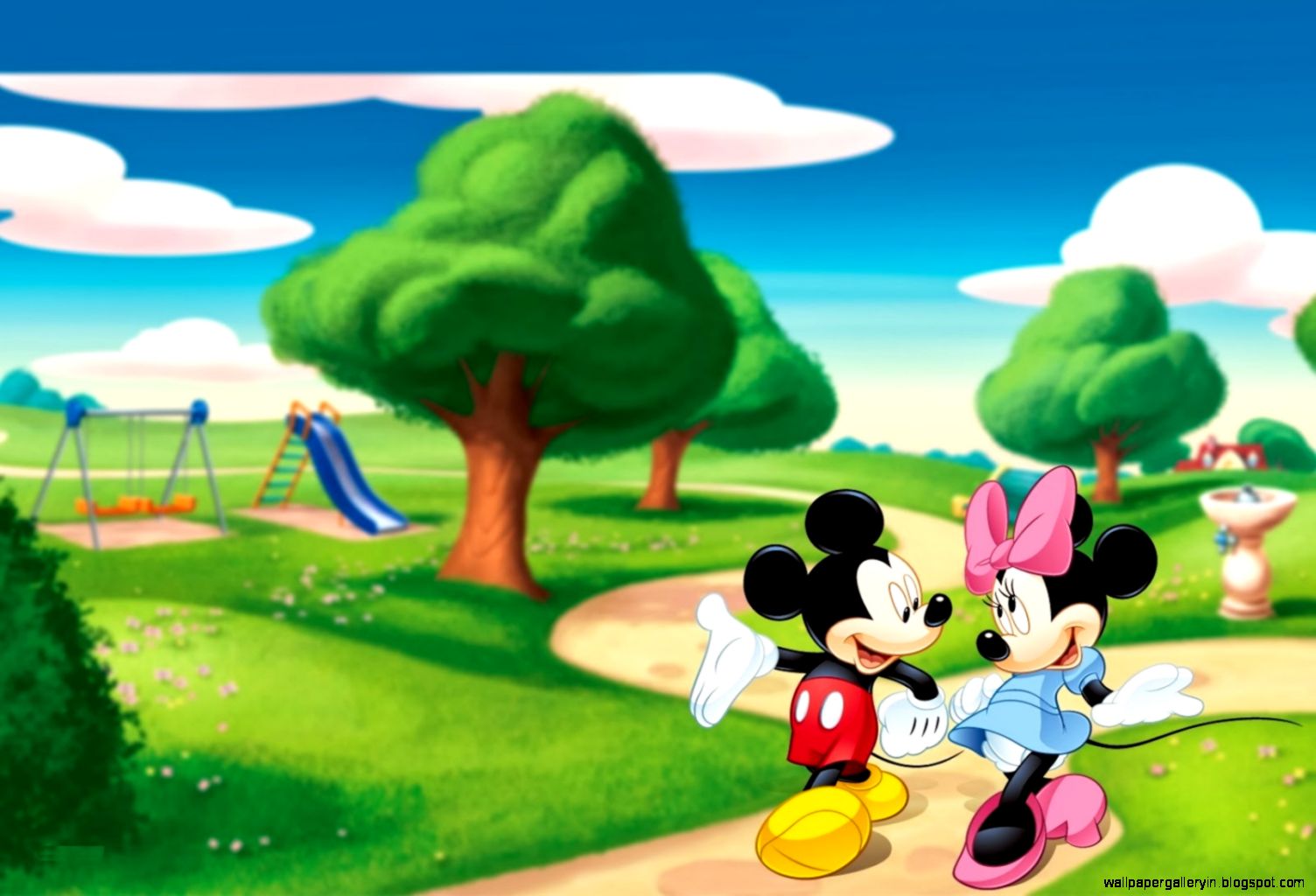 Disney Mickey Mouse Clubhouse Backgrounds - Mickey And Minnie Mouse Landscape - HD Wallpaper 