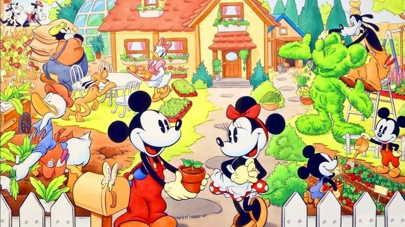 Mickey Mouse Cartoon Scenery - 1366x768 Wallpaper Mickey Mouse Cartoon Scenery - 1366x768 Wallpaper