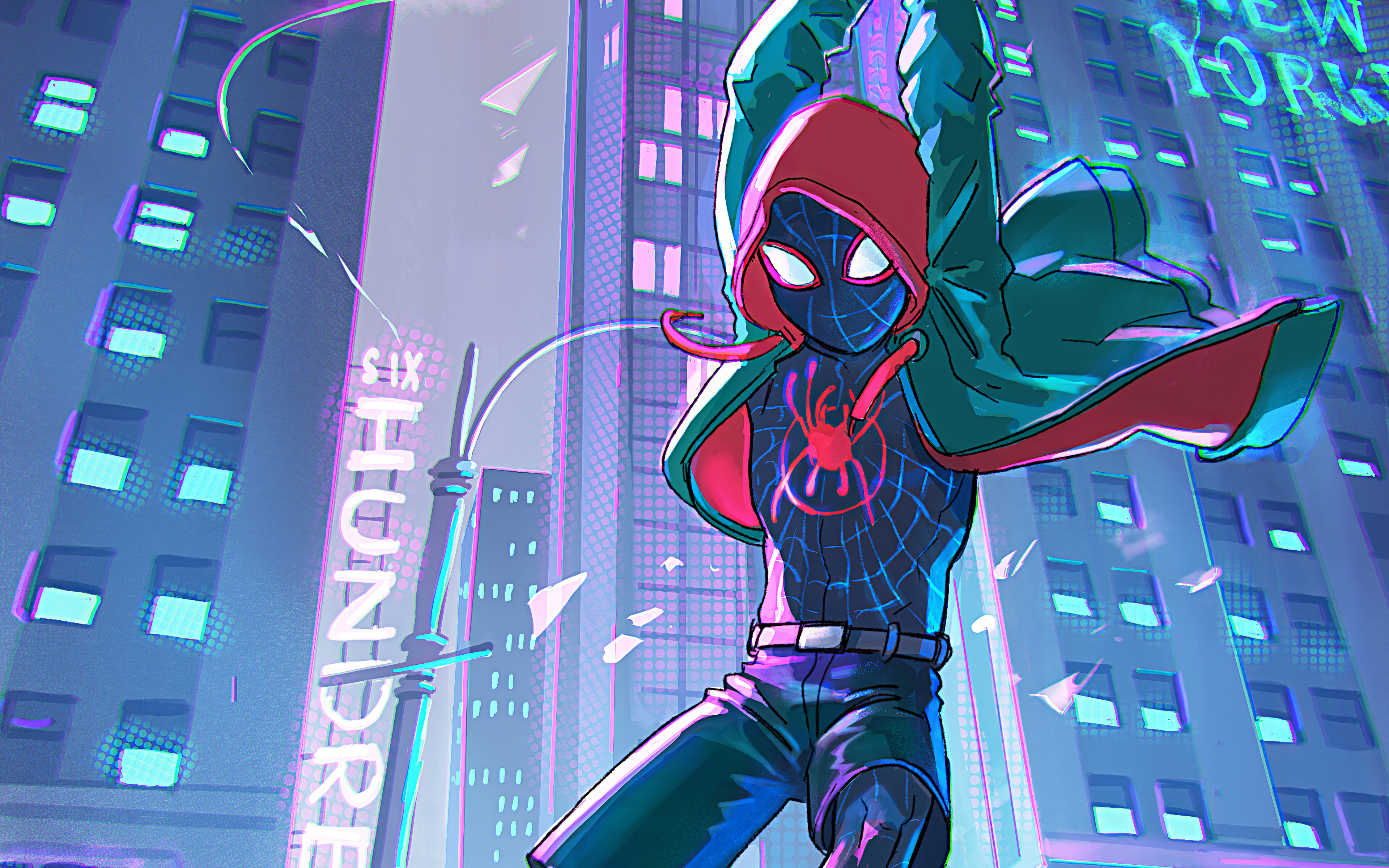 Spiderman Into The Spider Verse Art - Spiderman Into The Spiderverse - HD Wallpaper 